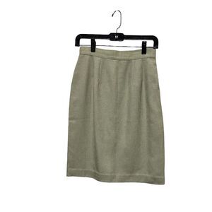 004-006 Amanda Smith Petite Skirt Women's Size 6P Sage Green‎ Pencil 26x22 6
